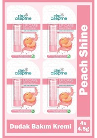 Resim Cire Aseptine Lip Care Peach Shine Renkli Dudak Bakım Kremi 4,5 Gr 4 Adet 