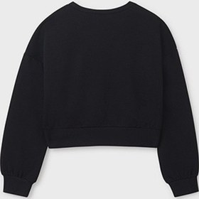 Resim Mayoral Siyah Kız Çocuk Pul Detaylı Sweatshirt 7421 Siyah 