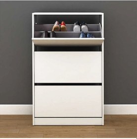 Resim My Design 3 Katlı Büyük Boy Düşer Ayakkabılık Beyaz 