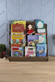 Resim Mingitav Lucky Montessori Ahşap Çocuk Odası 4 Raflı Kitaplık 