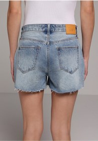 Resim Colin's Mom Fit Yüksel Bel Düz Kadın Light İndigo Denim Jean Şort 