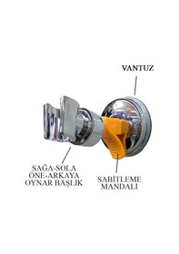 Resim Vantuzlu Duş Başlığı Fiskiye Takma Askı Aparatı Mafsalı Diğer 