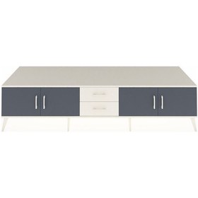 Resim Kronos Tv Ünitesi 2 Raflı 2 Çekmeceli 4 Kapaklı 220x59x51 Aytaşı-antrasit/aytaşı Antrasıt/aytası - Aytası 