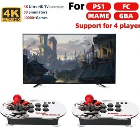 Resim M9 64GB Arcade Retro 4K HDMI Oyun Konsolu 10000 Oyun Çift Kontroller 