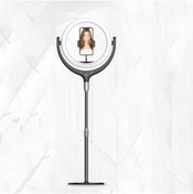 Resim HTstore F-539a Işıklı Telefon Tutucu Ring Light-siyah 