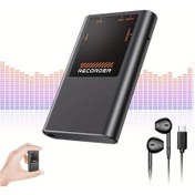 Resim Globalbloom 16 Gb Dijital Ses Kaydedici Lcd Ekran 750 Saat Kayıt Pil Aı Gürültü Azaltma Mp3 Wav Çalar 