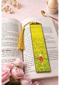 Resim Sanatsal Tablo Temalı Metal Kitap Ayracı Sarı Ovadaki Kız 