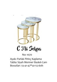 Resim Brc C 3lü ZİGON Düz Beyaz Mermer TEMPER cam Metal transmisyon GOLD Renk Kaplama El Yapımı 