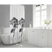 Resim Zethome Tropik Banyo Duş Perdesi 3391 Tek Kanat 1X180X200 Mavi 