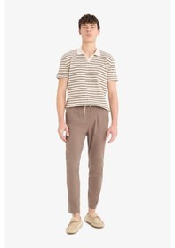 Resim DeFacto Regular Fit Polo Yaka Çizgili Dokulu Kısa Kollu Tişört D7249AX25SPER85 