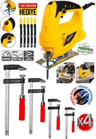 Resim PROXTECH Premium 6 Devirli Yüksek Tork Hassas Keskinlik Ağaç,Sunta Odun Kesme Dekupaj Testere Combo Hobi Set 