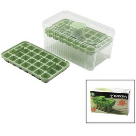 Resim 28+28 56lı Küp Şekil Hazneli Mika Kristal Buzluk 2in1 Kapak Kulpu 