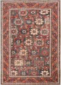 Resim Cool Halı Private Bordo Halı Etnik Desenli Otantik Dokuma Şönil Halı Yıkanabilir Eskitme Vintage Salon Halısı 