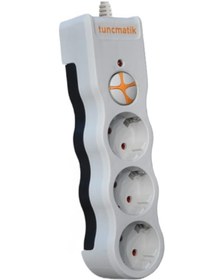 Resim Tunçmatik TSK19009 Üçlü Kablolu Akım Korumalı Anahtarlı Priz 1.5 M Beyaz 