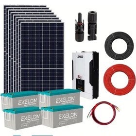 Resim Büyük Bahçe Evi Solar Paketi 6.2kw İnverter 4800w Güneş Paneli 800ah Jel Akü 