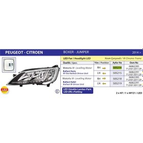 Resim Fiat Far Sol Led Motorlu Jumper Iıı Ducato Iıı Boxer Iıı 14 Ballast Harıc - Ayfar 505215 