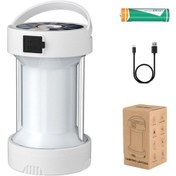 Resim Taşınabilir Led Kamp Feneri Açık Su Geçirmez Güneş Usb Şarj Edilebilir Led Acil Çadır Işığı El Feneri - Beyaz 