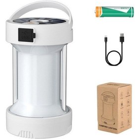 Resim Taşınabilir Led Kamp Feneri Açık Su Geçirmez Güneş Usb Şarj Edilebilir Led Acil Çadır Işığı El Feneri - Beyaz 