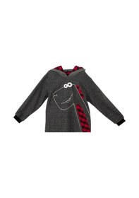 Resim Denokids Dino Erkek Çocuk Kapüşonlu Sweatshirt Gri 