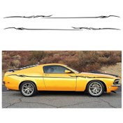 Resim 2 Adet / Takım D-933 Yıldırım Desenli Araba Modifiye Dekoratif Etiket Siyah 