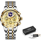 Resim Hanyang Altın Beyaz Lıge 2023 Yeni Moda Erkekler Izle Takvim Paslanmaz Çelik Üst Marka Lüks Spor Chronograph Kuvars Izle Relogio Masculino + Kutu (Yurt Dışından) 
