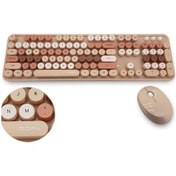 Resim Mofii Kahverengi Sweet Dm Combo Klavye Mouse Set Lazer 