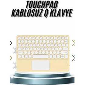 Resim Android Ve İos Uyumlu Bluetooth Klavye Touchpad Slim Kablosuz Wifi Q Klavye 