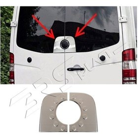 Resim Volkswagen Crafter Uyumlu 2006-2016 Krom Arka Amblem Çerçevesi 2 Parça Paslanmaz Çelik 