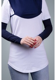 Resim Hürrem Bone Lacivert Tesettür Kolluk Viskon Kumaş Dantelli 1002_02 Lacivert 