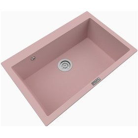Resim Polex Cristalüx Granit Evye P-X76 Pembe Tezgah Altı Ve Tezgah Üstü Mutfak Evyesi 75x50 CM 