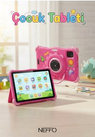 Resim NEFFO 5G Wifi Android 13 Çocuk Tableti – Ön & Arka Kameralı, Eğitim ve Oyun İçin Kılıflı Tablet PEMBE 