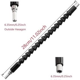 Resim Akülü Tornavida Adaptörü Için 2 Adet 105° Açılı Başlık, Manyetik Matkap Tutuculu Tornavida, 2 Adet Esnek Matkap Uzatma Mili, Uzatma Ucu, Akülü Tornavida Için Açılı Başlık 