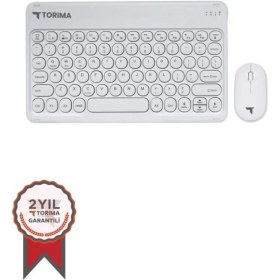 Resim Torima Tmk-08 Beyaz Kablosuz Bluetooth Klavye Mouse Seti 