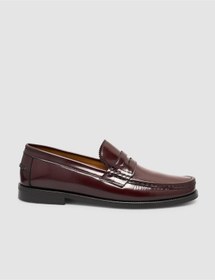 Resim Cabani %100 Hakiki Açma Deri Bordo Erkek Loafer 