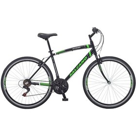 Resim Salcano City Explorer 21 Vites V Fren 19"gezi Şehir Bisikleti Siyah Yeşil Süspansiyonlu Siyah Yeşil 