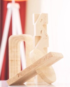 Resim Traverten Zigzag Dekoratif Obje 