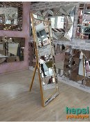 Resim Ayna Çerçeveli Model Altın Renk Ayaklı Boy Aynası Altın 