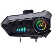 Resim Ganzhoushop V10 Siyah Motosiklet İnterkom Hallow Bluetooth Ne 