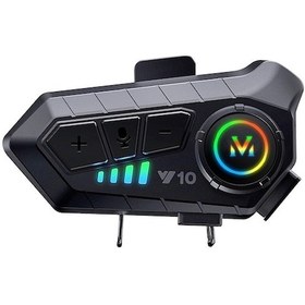 Resim Qyouth V10 Siyah Motosiklet Bluetooth İnterkom Seti Hallow 