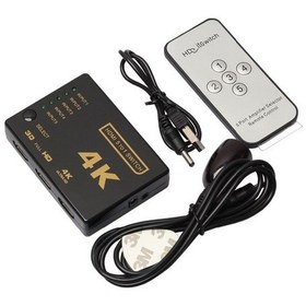 Resim Alfais 4775 Kumandalı 4K Ultra HD Destekli 5 Port Çoklayıcı Switch 