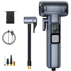 Resim coofbe 150PS 6000mAh 4in1 Emniyet Kemer Kesici Cam Kırıcı Araç Lastik Şişirme Pompası Komprosor Powe 