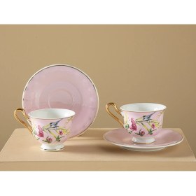 Resim English Home Vanilla New Bone China Kahve Fincan Takımı 4 Parça 2 Kişilik Açık Pembe 