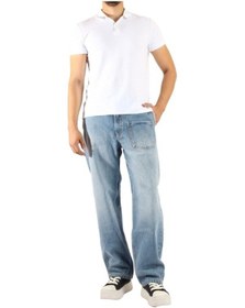Resim Dikiş Detaylı Çok Cepli Mavi Wide Leg Pantolon Siyah Mavi 