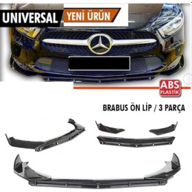 Resim Üniversal Esnek Brabbus Lip 3 Parça Piano Black Abs Plastik Flaplı Şüscaroto Aksesuar 