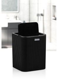 Resim Okyanus Home Mina Siyah Çizgili Kare Çöp Kovası Siyah 
