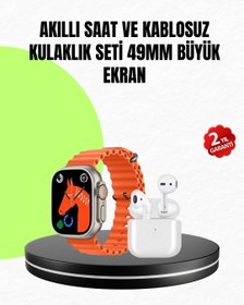 Resim Mbb E-Ticaret Watch 9 Max Akıllı Saat Seti 2 Kordonlu Kablosuz Kulaklık Hediyeli 
