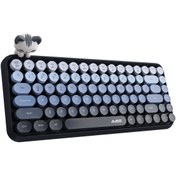 Resim Coverzone Kablosuz Klavye - Bluetooth, Retro, Yuvarlak Tuşlu, Kedi Süs Aksesuarı, Sessiz AJAZZ AJ308i 