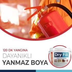 Resim Dryfix 18 kg Beyaz No-Fire Paint Alev Almayan Yanmaz Boya Yangın Geciktiric1 