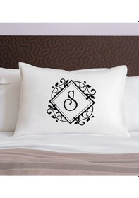 Resim Bk Gift Kişiye Özel Baş Harfli Tasarımlı Pamuklu Yastık Kılıfı-1 50x70cm , Sevgiliye , Ev si, Tasarım Ev Tekstili 