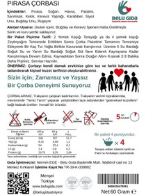 Resim Belu Gıda Atölyesi Pırasa Çorbası 60 gr (4 Porsiyon) Pestisitsiz - Bebek, Çocuk ve Yetişkin Beslenmesine Uygun 